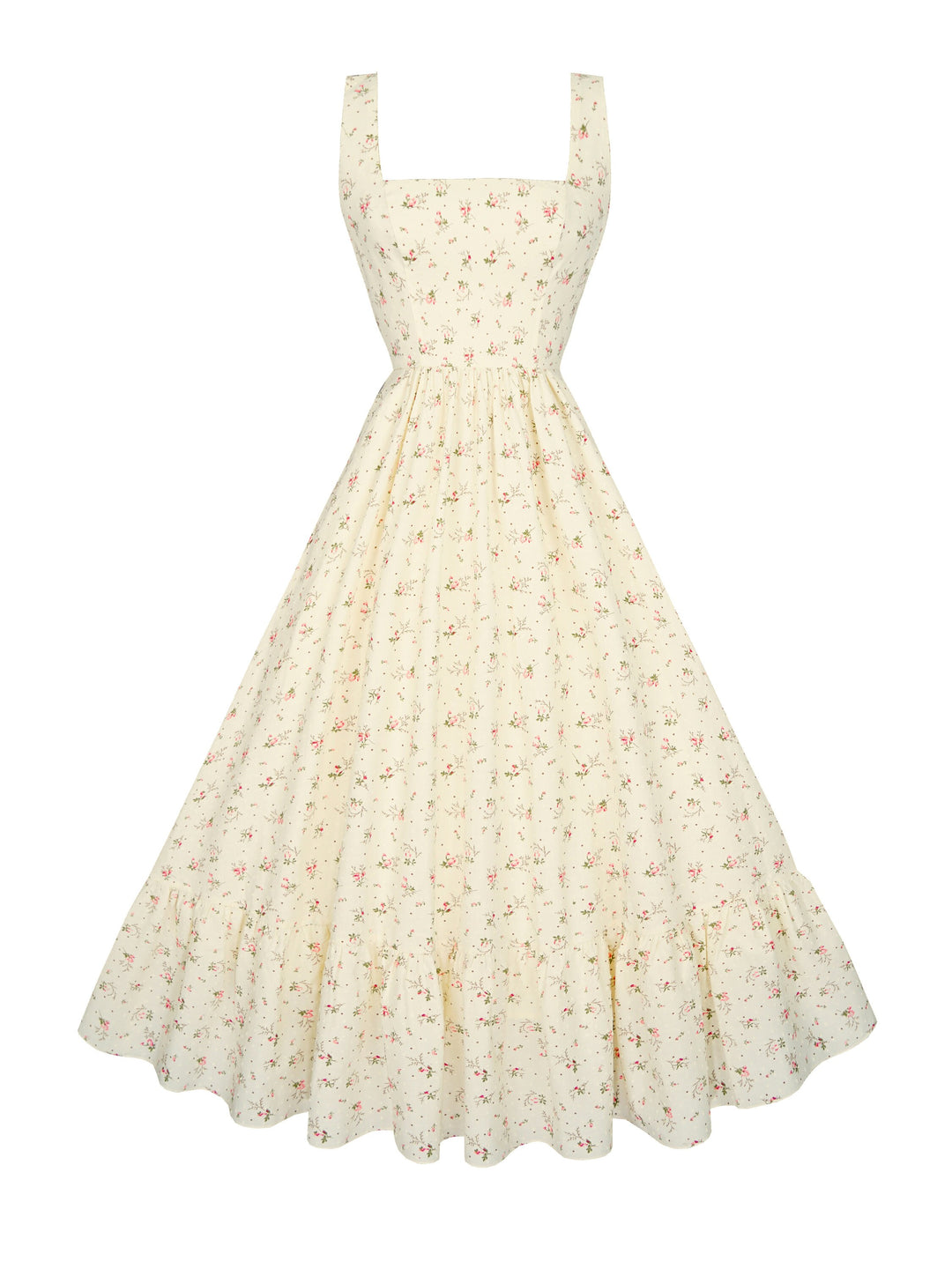 RTS - Size S - Henrietta Dress in Ivory "Ditzy Floral"