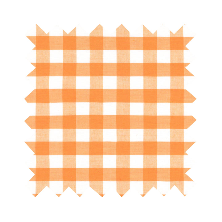 Fabric Orange Gingham - Large Checks - By the Yard