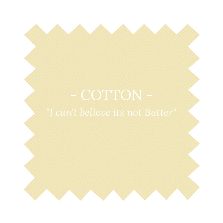 Fabric "I can't believe its not Butter" in Light Pale Yellow Cotton - By the Yard