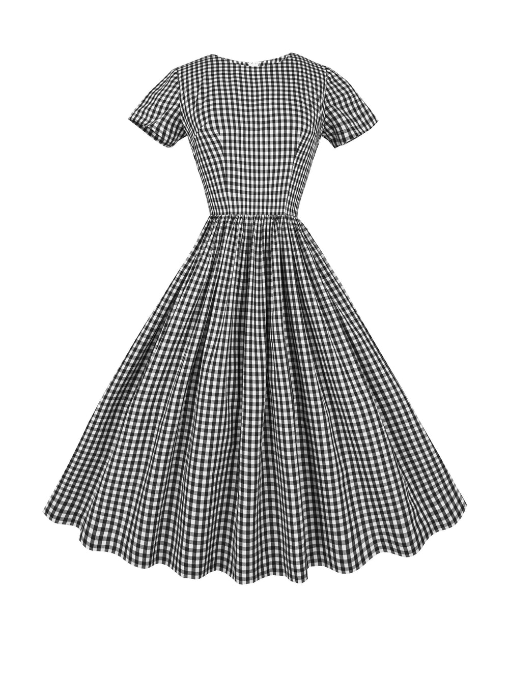 MTO - Dorothy Dress in Black Gingham - Medium Checks