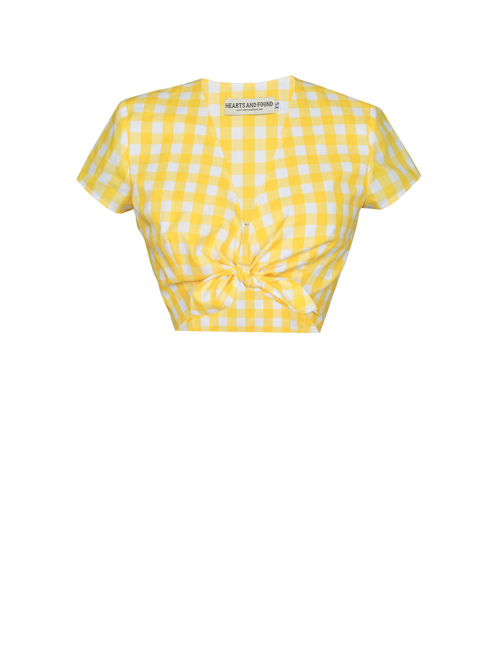 Fabric Yellow Gingham - Large Checks - By the Yard