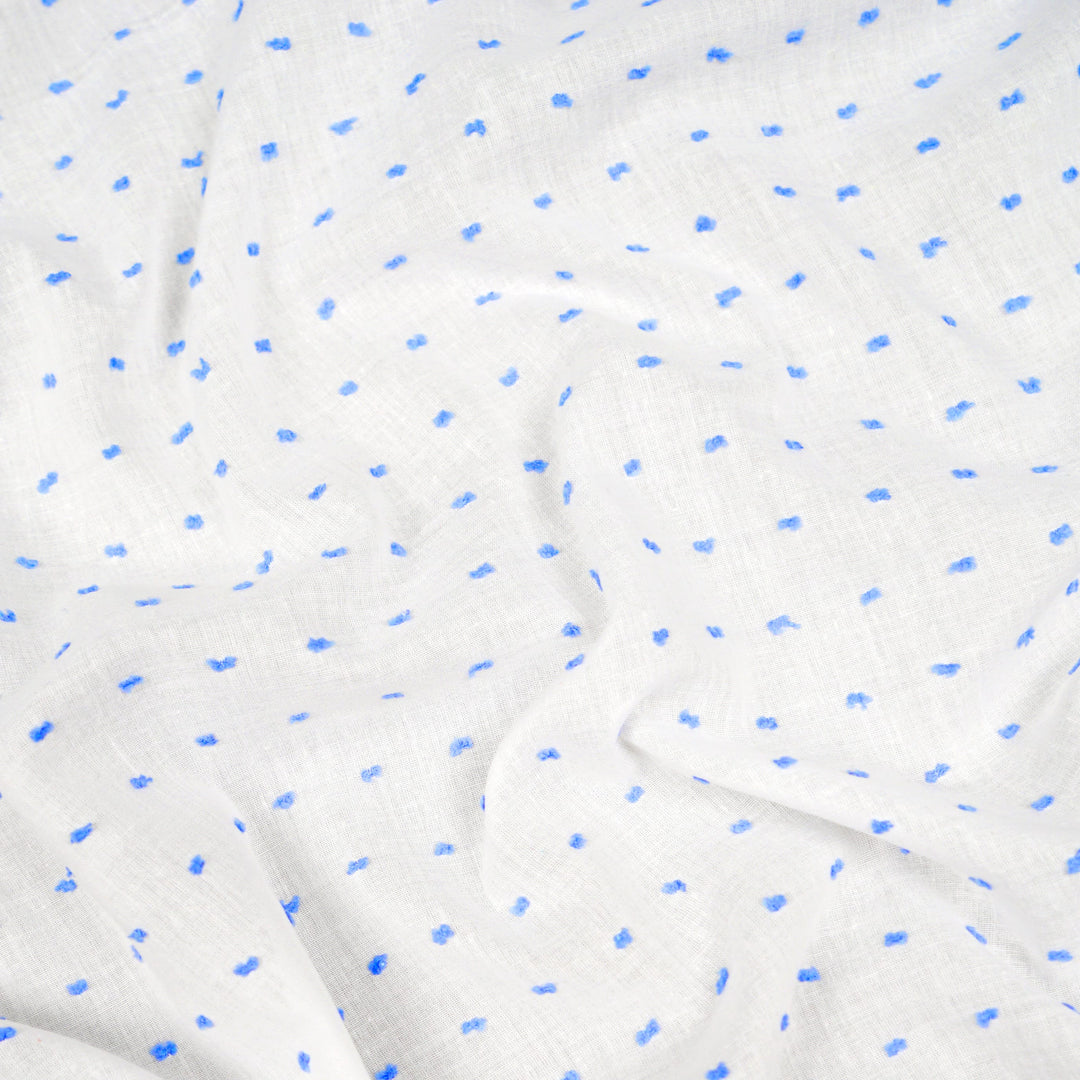 NEW Fabric in Blue "Prim and Pepper" Dotted Swiss - By the Yard