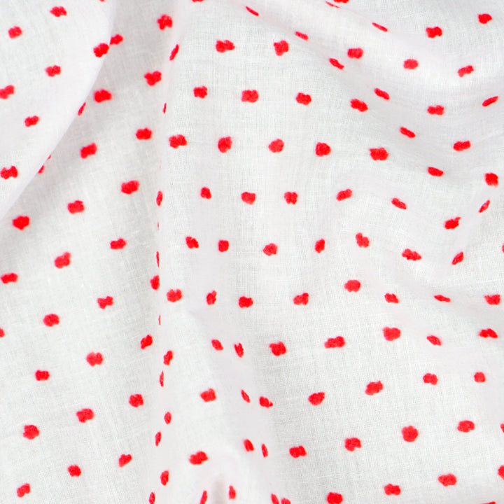 NEW Fabric in Red "Prim and Pepper" Dotted Swiss - By the Yard