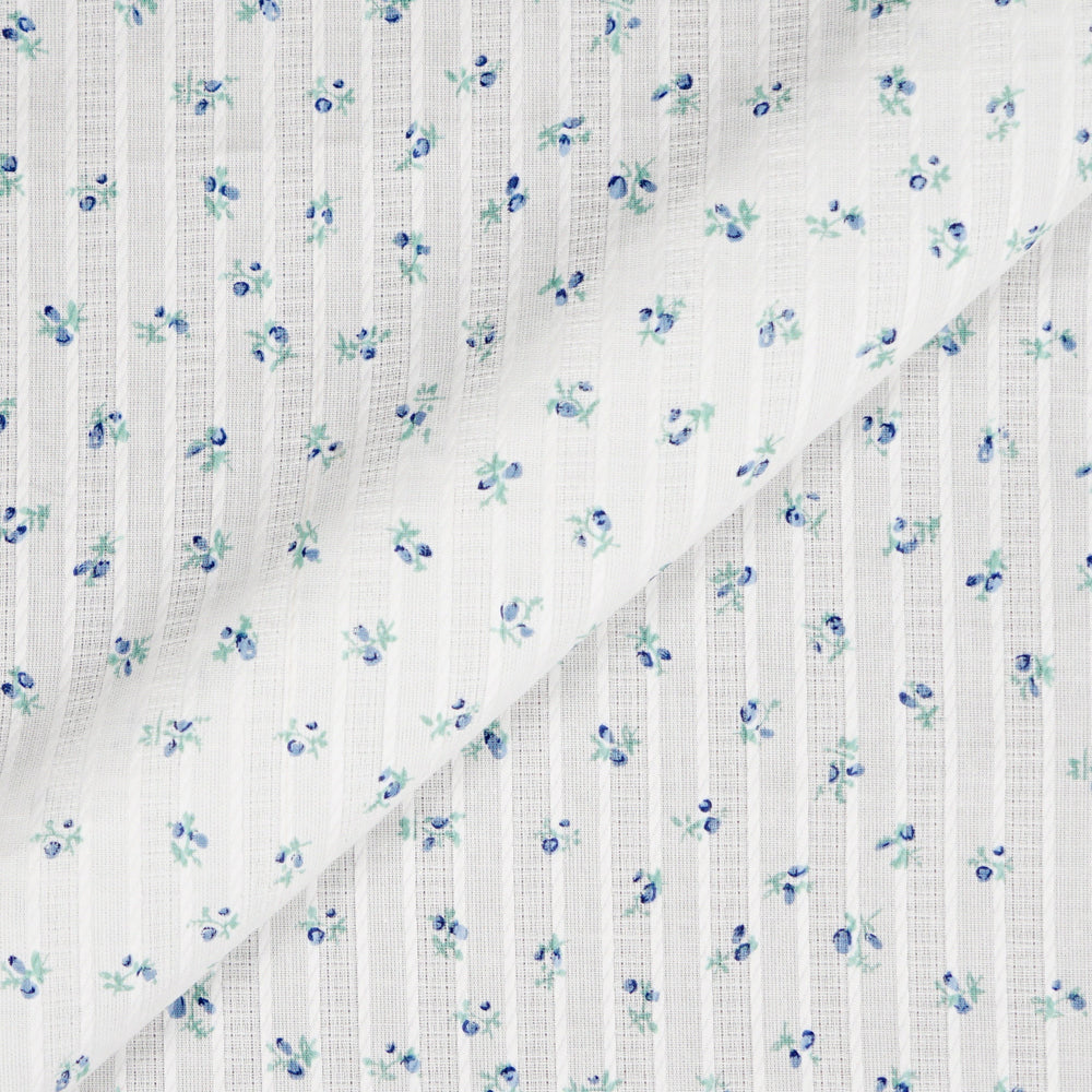 NEW Fabric in Blue "Rosey Garden Stripes" - By the Yard