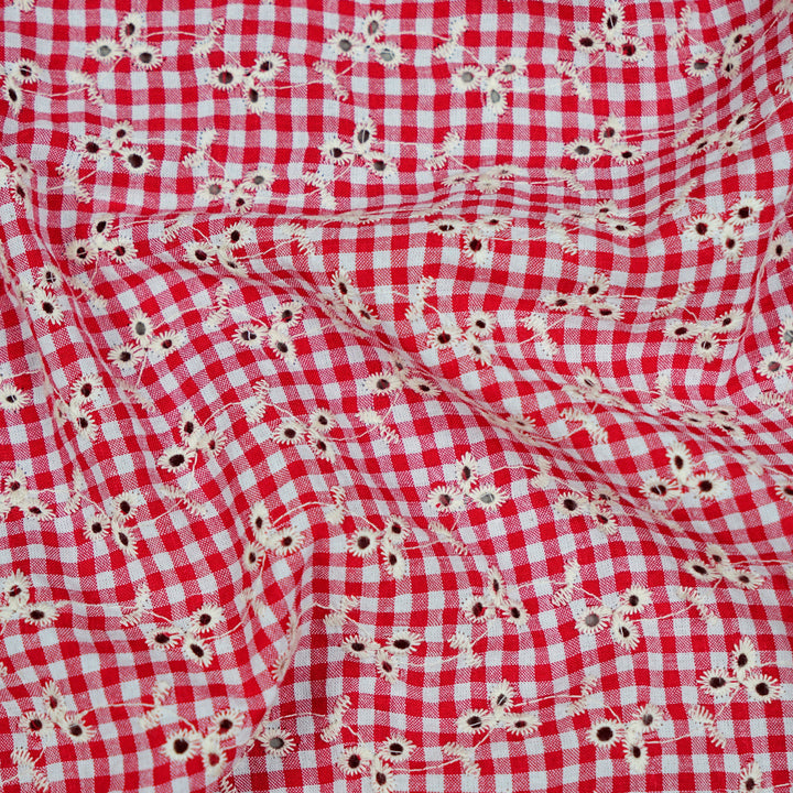 New Fabric in Red "Country Garden Gingham" - By the Yard