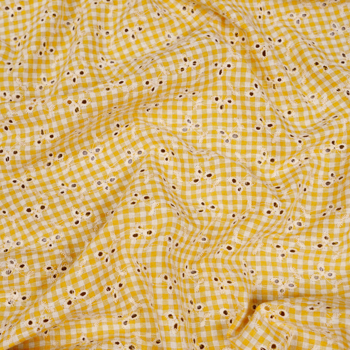 New Fabric in Yellow "Country Garden Gingham" - By the Yard