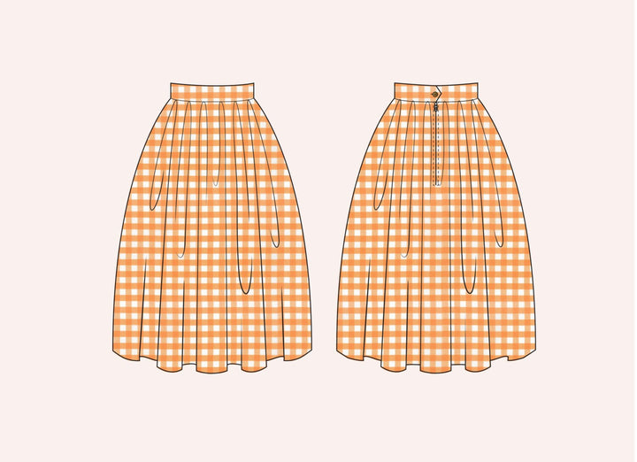 Fabric Orange Gingham - Large Checks - By the Yard